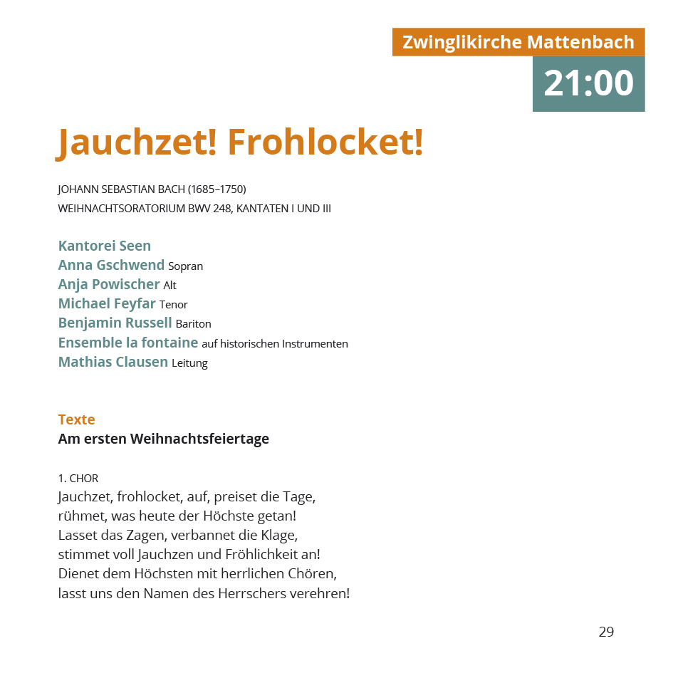 Vielklang Fest der Kirchenmusik Programmheft